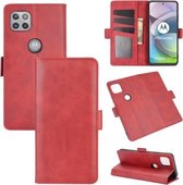 Voor Motorola Moto G 5G Dual-side magnetische gesp Horizontale flip lederen tas met houder & kaartsleuven & portemonnee (rood)