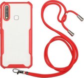 Voor vivo U3 / Y19 acryl + kleur TPU schokbestendig hoesje met nekkoord (rood)