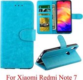 Voor Xiaomi Redmi Note7 Crazy Horse Texture Horizontale flip lederen tas met houder & kaartsleuven & portemonnee & fotolijst (babyblauw)