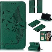 Veerpatroon Litchi Texture Horizontale Flip Leren Case met Portemonnee & Houder & Kaartsleuven Voor Huawei Honor 20 (Groen)