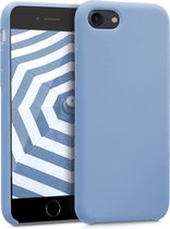 kwmobile telefoonhoesje voor Apple iPhone SE (2022) / SE (2020) / 8 / 7 - Hoesje met siliconen coating - Smartphone case in mat lichtblauw