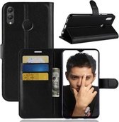 Litchi Texture horizontale flip lederen hoes voor Huawei Honor 8X, met houder & kaartsleuven & portemonnee & fotolijst (zwart)