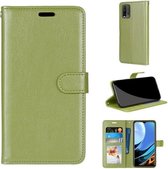 Voor Xiaomi Redmi 9 Power / Note 9 4G Pure Color Horizontale Flip PU lederen tas met houder & kaartsleuven & portemonnee & fotolijst (groen)