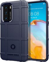 Voor Huawei P40 Full Coverage Shockproof TPU Case (Blauw)