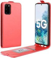 Voor Samsung Galaxy S20 FE 4G / 5G R64 Textuur Enkele Verticale Flip lederen beschermhoes met kaartsleuven en fotolijst (rood)