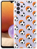 Hoesje Geschikt voor Samsung Galaxy A32 4G Soccer Ball Orange Shadow