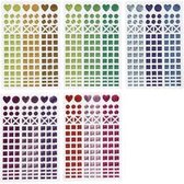 Mozaiek stickers, d: 8-14 mm, vel 11x16,5 cm, diverse kleuren, 10vellen