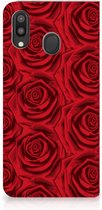 Geschikt voor Samsung Galaxy M20 Smart Cover Rood Rose