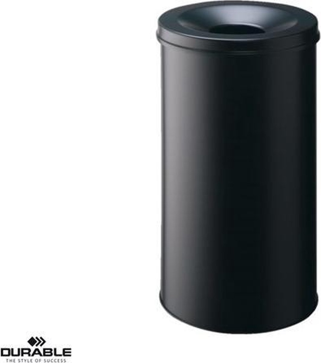 Papierbak met vlamdover Durable 3307-01 rond 60liter zwart