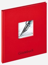 Walther Fun gastenboek rood 23x25 72 witte pagina's  GB205R