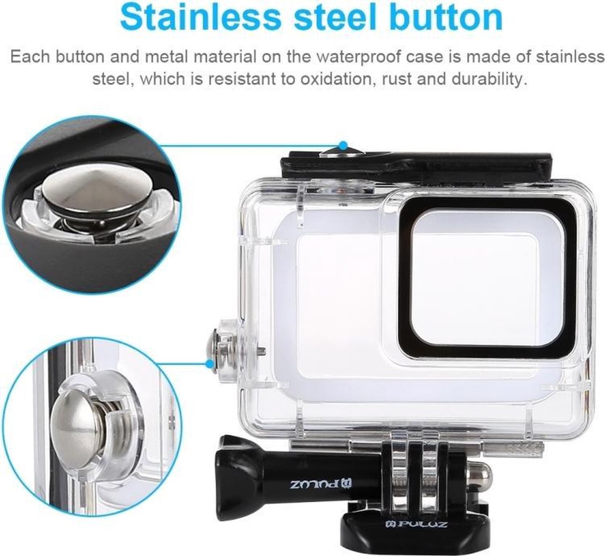 PULUZ Boîtier De Protection Étanche 40m Pour GoPro Hero 7 Silver / Hero 7 White - Argenté