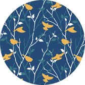 Mat, Vloermat, Vloerkleed, Tapijt, Kind - Kinderkamer Vogels - Rond - Wasbaar - Antislip - 115 x 115 cm