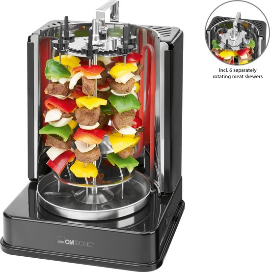 Clatronic DVG 3686 - Verticale Multi Grill - Gyrosgrill - Kebabgrill