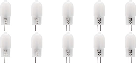 LED Lamp 10 Pack - Velvalux - G4 Fitting - Dimbaar - 2W - Helder/Koud Wit 6000K - Melkwit | Vervangt 20W