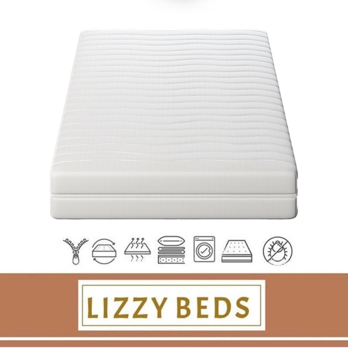 Budget Matras - Koudschuim HR25 - 14cm dik - Lizzybeds - 90x190cm