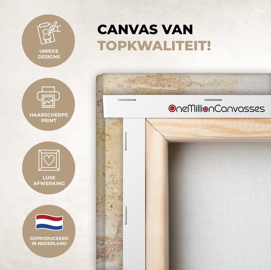 Toile Peinture Marbre - Sable - Texture - 20x20 cm - Décoration murale