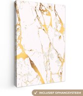Tableau sur toile Marbre - Or - Wit - Chic - 80x120 cm - Décoration murale