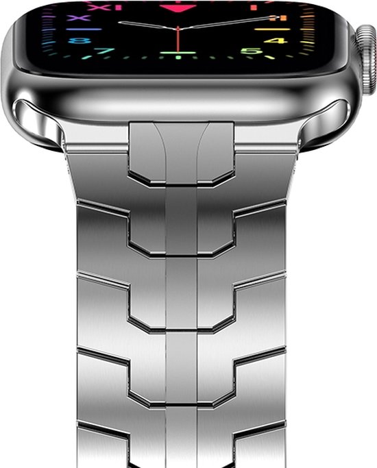 Bracelet en acier - convient aux Apple Watch séries 1/2/3/4/5/6/7/8/9/SE/ Ultra/ Ultra 2 avec boîtier de 42 mm / 44 mm / 45 mm / 49 mm - argent