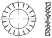 TOOLCRAFT 138454 Lamellenschijven Binnendiameter: 5.3 mm DIN 6798 Verenstaal Galvanisch verzinkt 500 stuk(s)