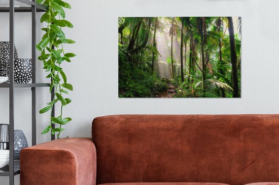 Peintures Toile Jungle - Palmier - Chemin - 60x40 cm - Décoration murale