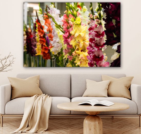 Impression sur Toile Glaïeul - Fleurs - Couleurs - 140x90 cm - Décoration murale