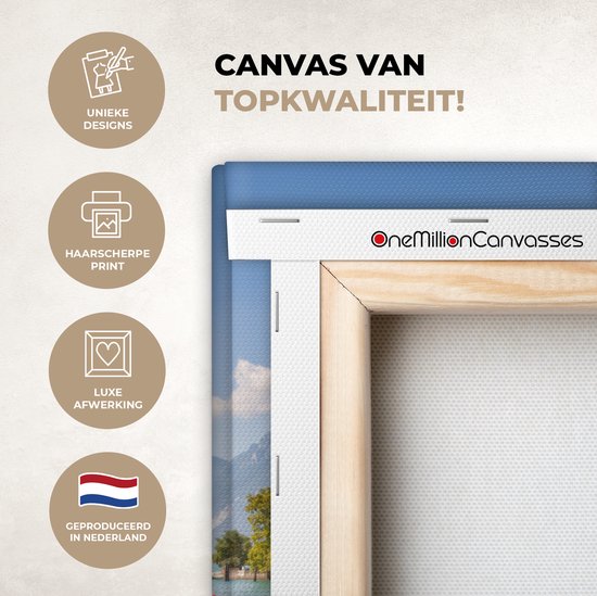 Toile Peinture Lac de Garde - Côte - Water - 20x20 cm - Décoration murale