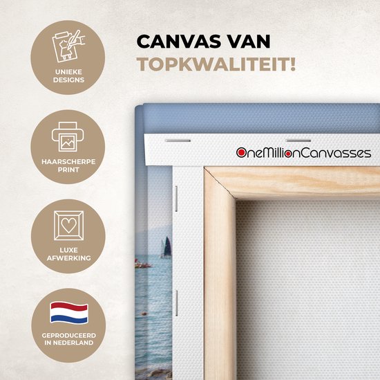 Tableau sur Toile Lac de Garde - Côte - Water - 40x20 cm - Décoration murale