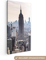 Canvas Schilderij New York - Mist - USA - 20x40 cm - Wanddecoratie