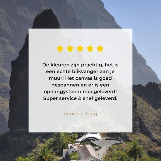 Une vue du village de montagne et des montagnes Tenerife Espagne 120x80 cm - Tirage photo sur toile (Décoration murale salon / chambre)