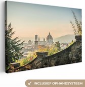 Canvas Schilderij Italië - Stad - Florence - Muur - 90x60 cm - Wanddecoratie