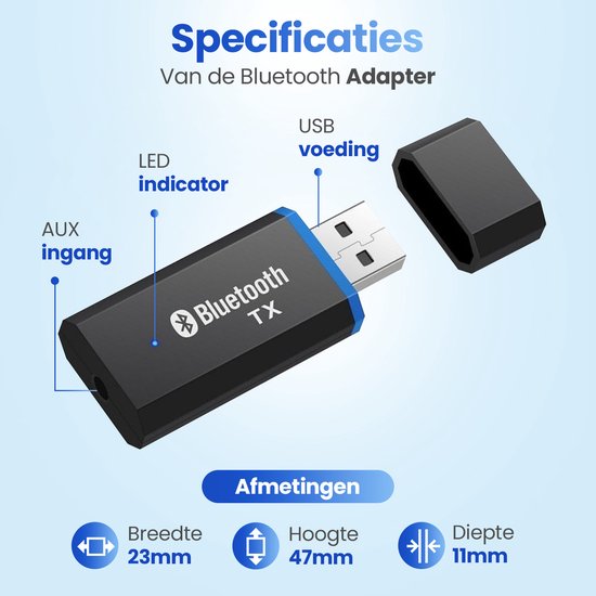 Garpex® Bluetooth Receiver - Bluetooth Adapter - Bluetooth Ontvanger voor Auto Radio - Laptop - Hifi van Garpex — afbeelding 4