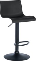 Tabouret de bar CLP Branford - Avec dossier - Avec repose-pieds - Structure en métal - Plastique noir