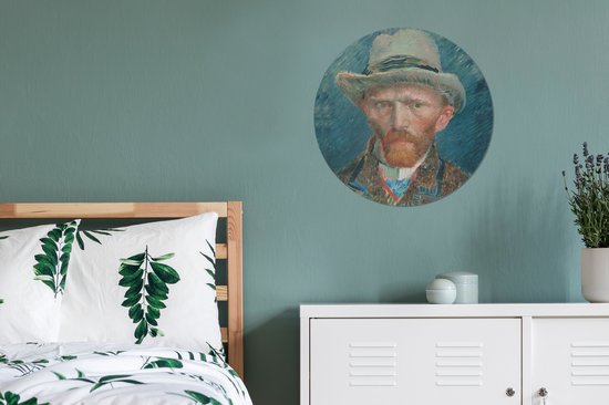 Autoportrait 1887 - Peinture de Vincent van Gogh mural cercle aluminium ⌀ 60 cm - Tirage photo sur aluminium (décoration murale métal)