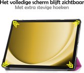 Hoes Geschikt voor Samsung Galaxy Tab A9 Hoes Luxe Hoesje Book Case Met Screenprotector - Hoesje Geschikt voor Samsung Tab A9 Hoes Cover - Paars