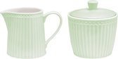 Set pot à lait et sucrier GreenGate Alice vert clair - Porcelaine