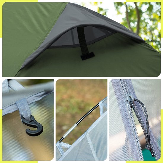 Tent, campingtent voor 1-2 personen, ultralichte koepeltent, waterdicht, 3 seizoenen, snelle opbouw, kleine verpakkingsmaat voor trekking, outdoor, festival, camping. van GEERTOP — afbeelding 3