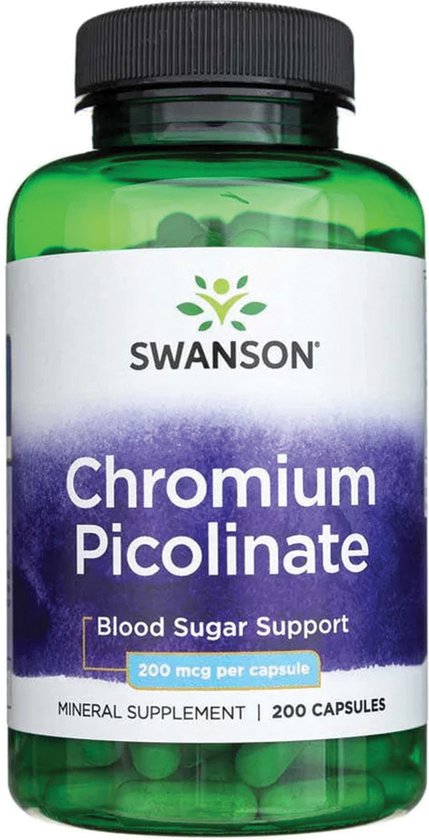 Swanson - Chromium Picolinate - Chroom (van chroompicolinaat) - 200 mcg - 200 Capsules