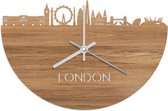 Skyline Klok London Eikenhout - Ø 40 cm - Stil uurwerk - Wanddecoratie - Meer steden beschikbaar - Woonkamer idee - Woondecoratie - City Art - Steden kunst - Cadeau voor hem - Cadeau voor haar - Jubileum - Trouwerij - Housewarming - WoodWideCities
