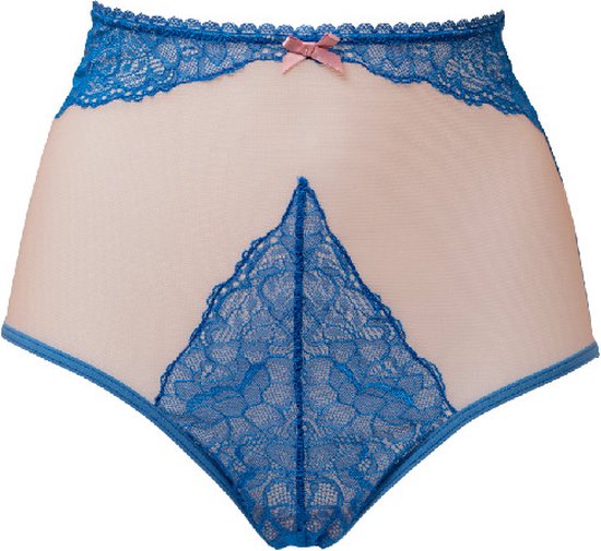 Lacely - Aria Lingerie High-Waisted Slip | Tijdloze Allure | Betoverend Blauw Kant | Ultiem Comfort