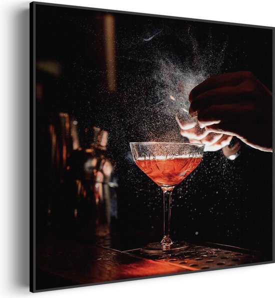 Akoestisch Schilderij Cocktail Bar 01 Vierkant Pro XL (100X100) - Akoestisch paneel - Akoestische Panelen - Akoestische wanddecoratie - Akoestisch wandpaneel
