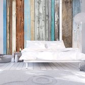 Fotobehangkoning - Behang - Vliesbehang - Fotobehang Vintage houten planken - 400 x 280 cm