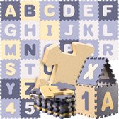 Spielwerk XXL Puzzelmat - Schuim 86 Delen Cijfers Letters - Grijs