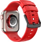 Bracelet en Siliconen - convient pour Apple Watch séries 1/2/3/4/5/6/7/8/9/SE/ Ultra/ Ultra 2 avec taille de boîtier 42 mm / 44 mm / 45 mm / 49 mm - rouge