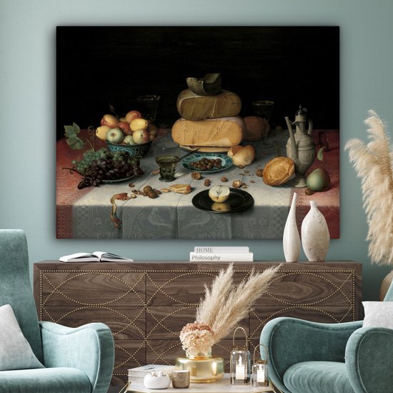 Toile - Peinture Nature morte aux fromages - Oeuvre - Maîtres anciens - 160x120 cm - Décoration de chambre - Salon