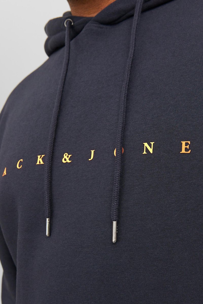 Jack & Jones Trui Jjestar Jj Sweat Hood Noos Pls 12243527 Dark Navy Mannen Maat — afbeelding 8