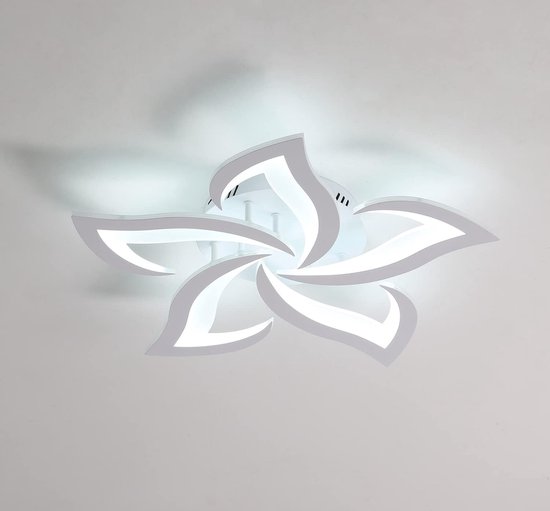 Plafonnier LED , 60 W 6750 lm, plafonnier moderne, Design pétale Elegant , plafonnier LED pour salon, chambre à coucher, salle à manger, salle de bain ( Wit froid 6 500 K, diamètre 60 cm)
