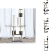 vidaXL Kattenboom - Lichtgrijs - 60.5 x 48 x 188 cm - Met 3 huisjes - krabpalen en platformen - Krabpaal
