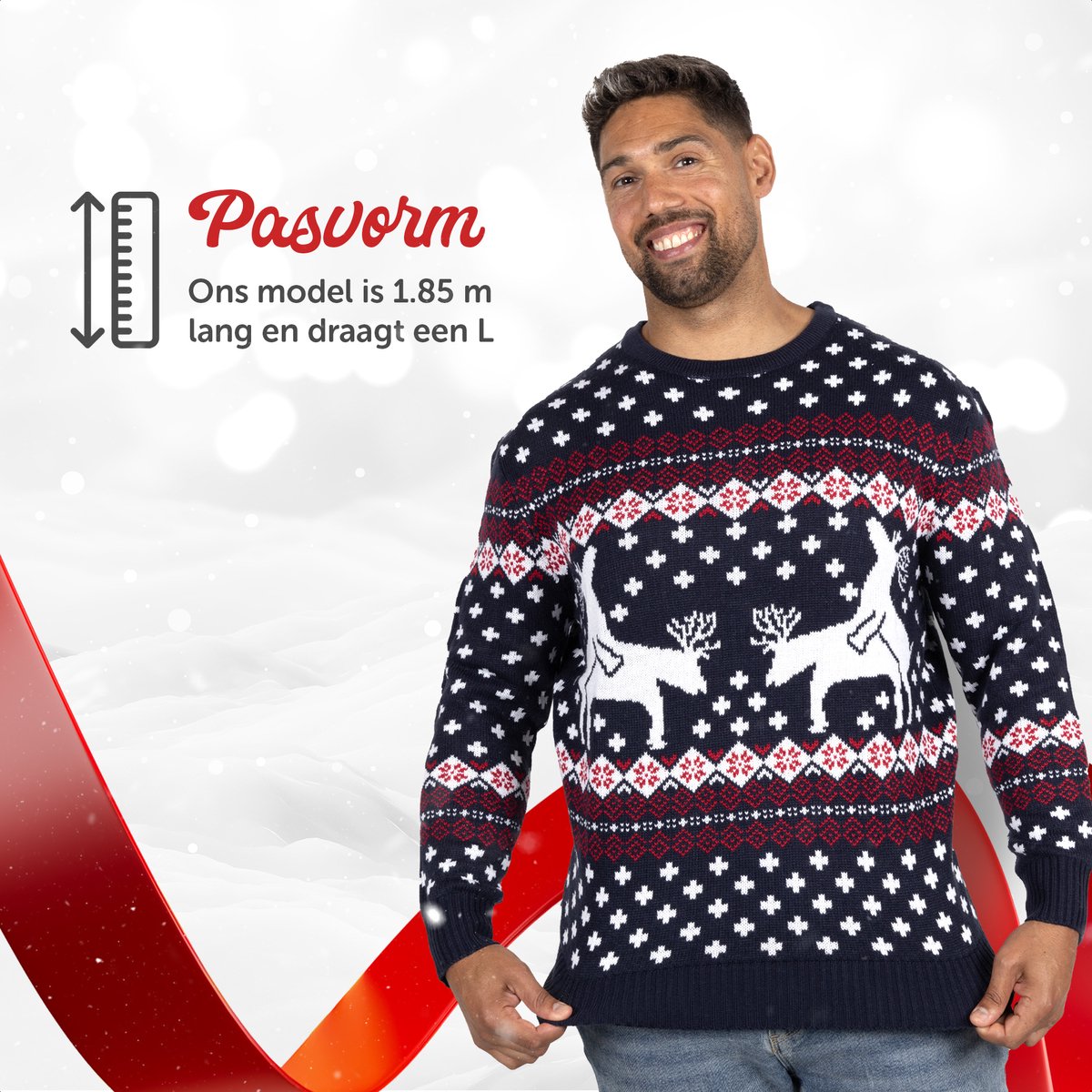 Foute Kersttrui Heren - Christmas Sweater "Rendieren doen een Spelletje" - Mannen Maat XXL — afbeelding 6