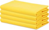 Pakket van 4 oversizede 100% katoenen servetten 45cm x 45cm geel - Zware stof voor dagelijks gebruik met verstekhoeken.