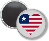 Button Met Magneet - Hart Vlag Liberia - NIET VOOR KLEDING